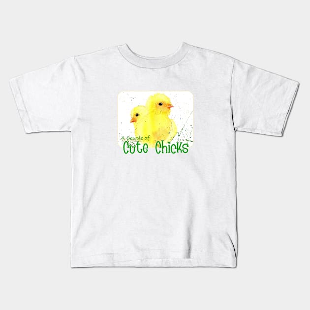 A Couple of Cute Chicks Kids T-Shirt by MMcBuck